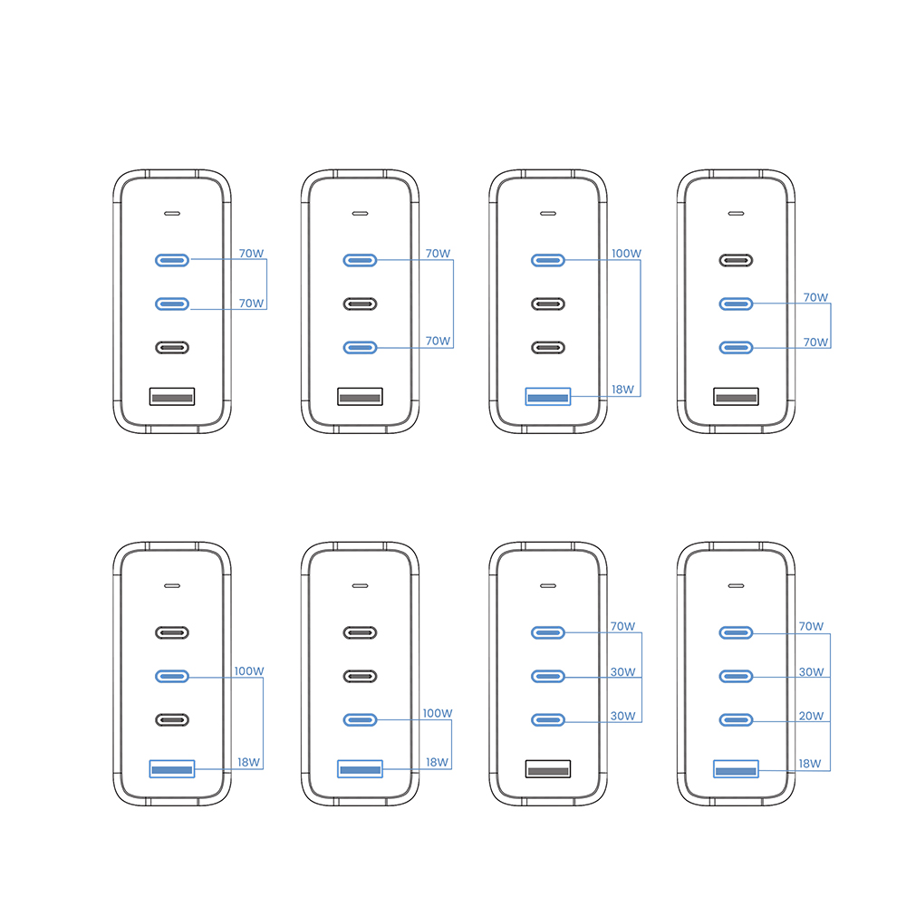 140W 3C1A Multi Port 4 USB A Wall Charger Supplier