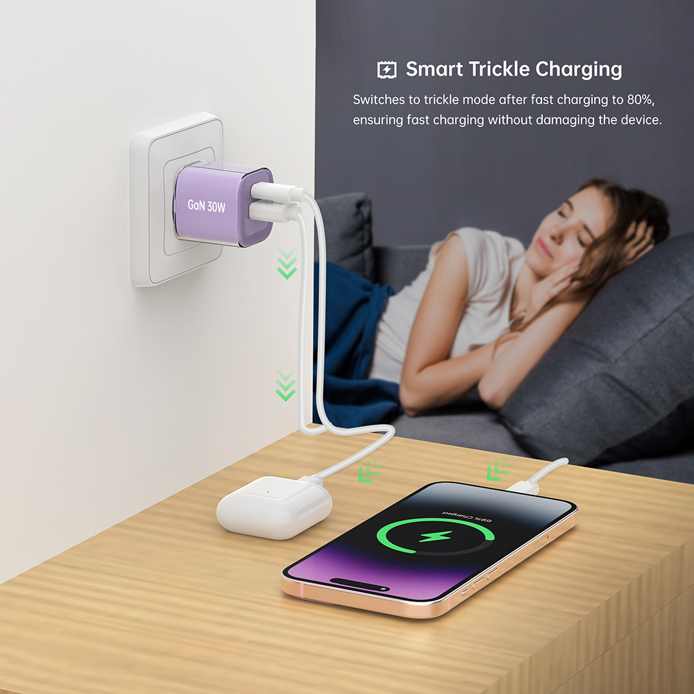 30W 1C1A Transparent Crystal USB Type C Fast GaN Charger Supplier