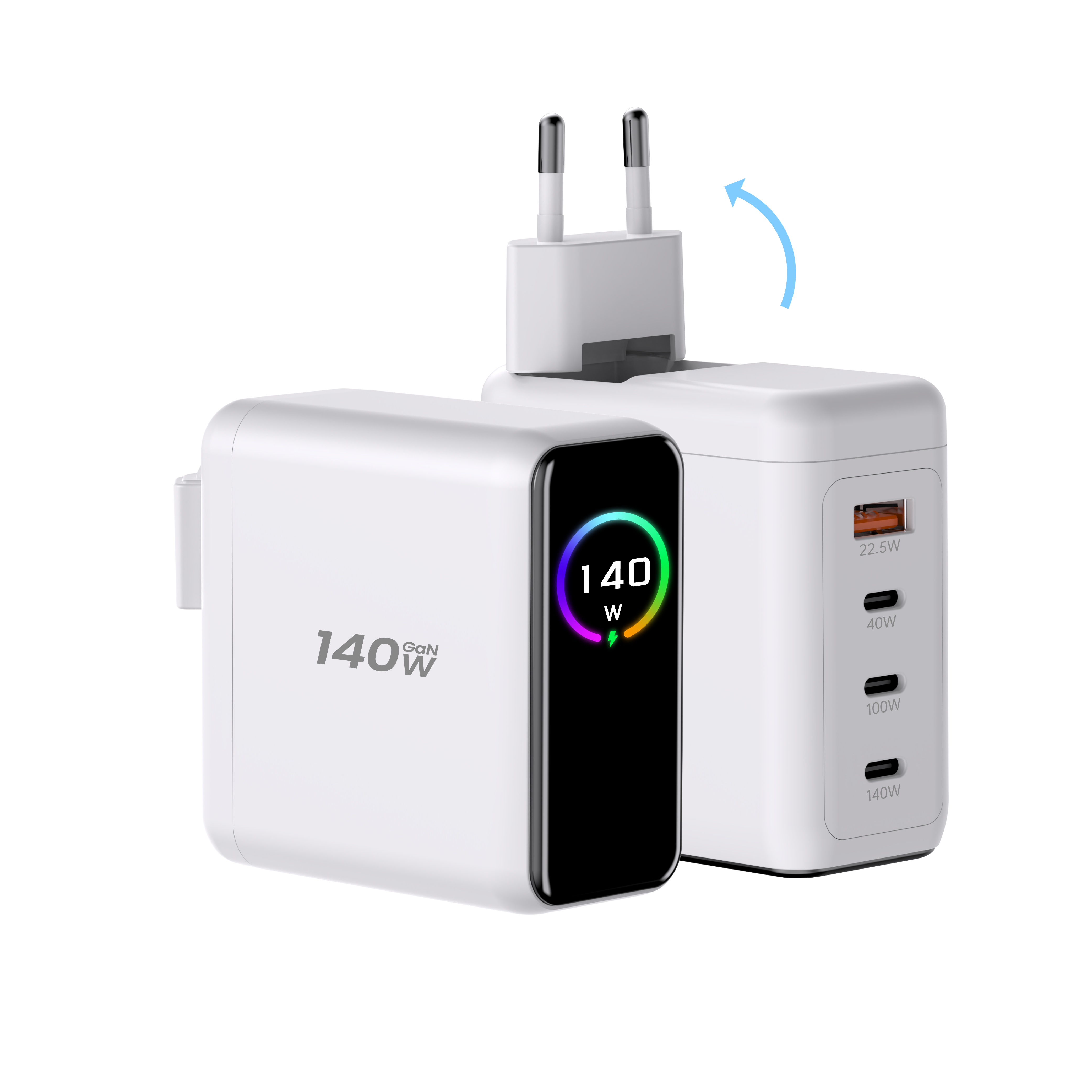 GaN Screen Display PD 3.1 USB Type C Fast Charger