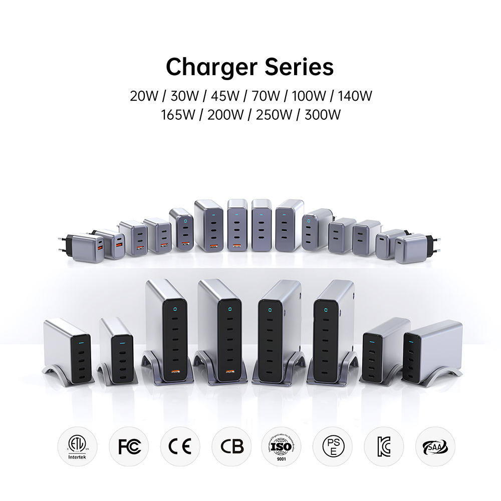 200W 4C desktop usb charging station desk phone GaN charger