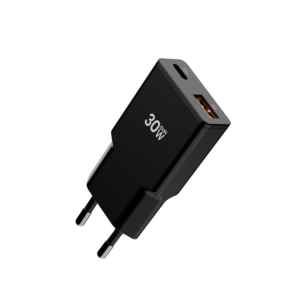 30W 1C1A Double USB Wall Slim GaN Ultra Thin Iphone Android Charger