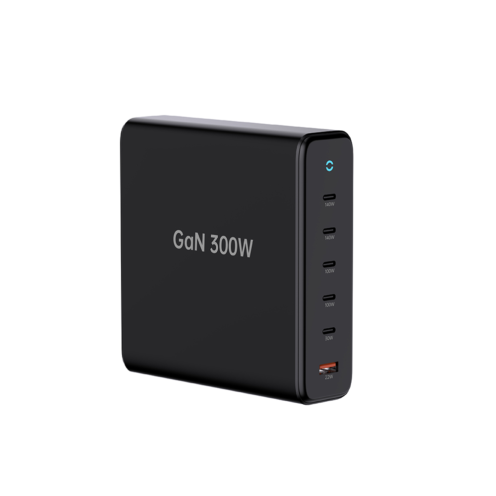 300W 5C1A Two PD 3.1 Desktop Fast Charger Phone Charging Station