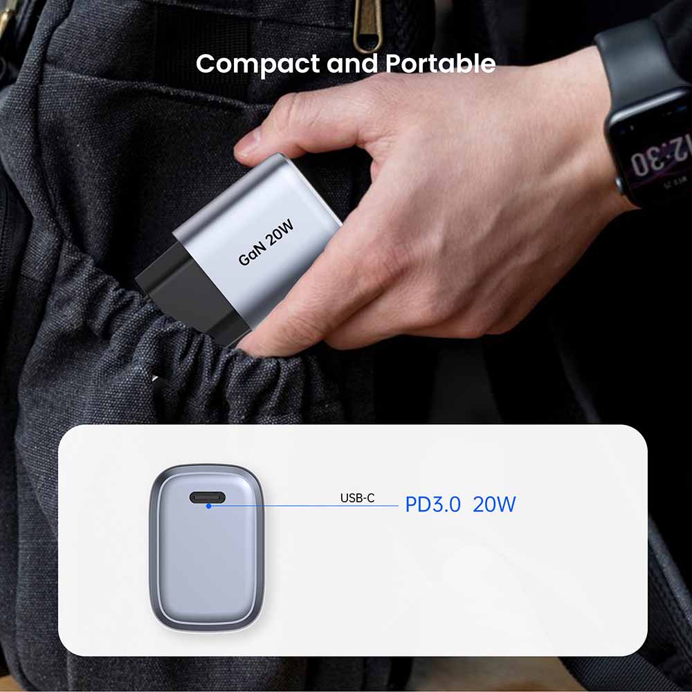 20W1C CE Certificate OTP Protection USB PD 3.0 Fast Charge Wall Charger for Cell Phone