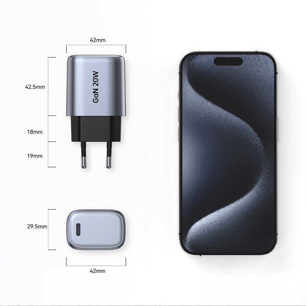 20W1C CE Certificate OTP Protection USB PD 3.0 Fast Charge Wall Charger for Cell Phone