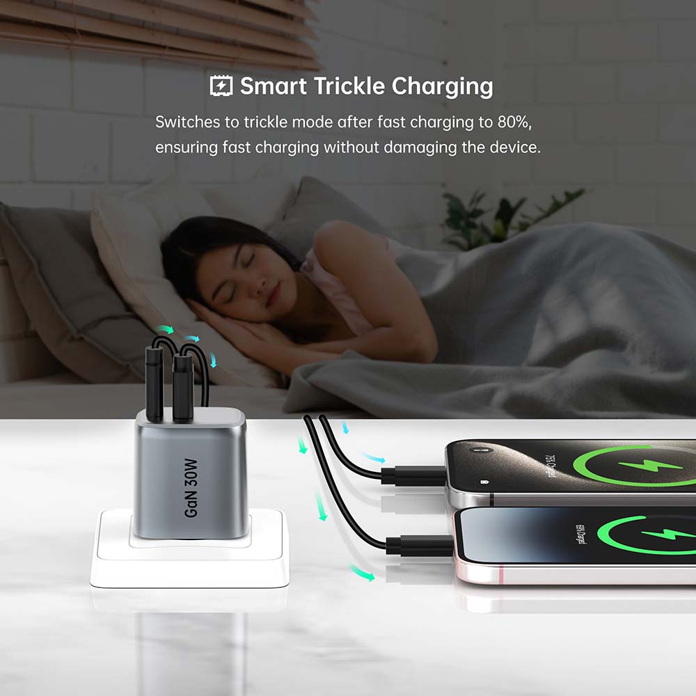 cport charger 30W 1C1A Dual Port PD GaN PPS Cell Phone Cport Charger for iPhone Samsung