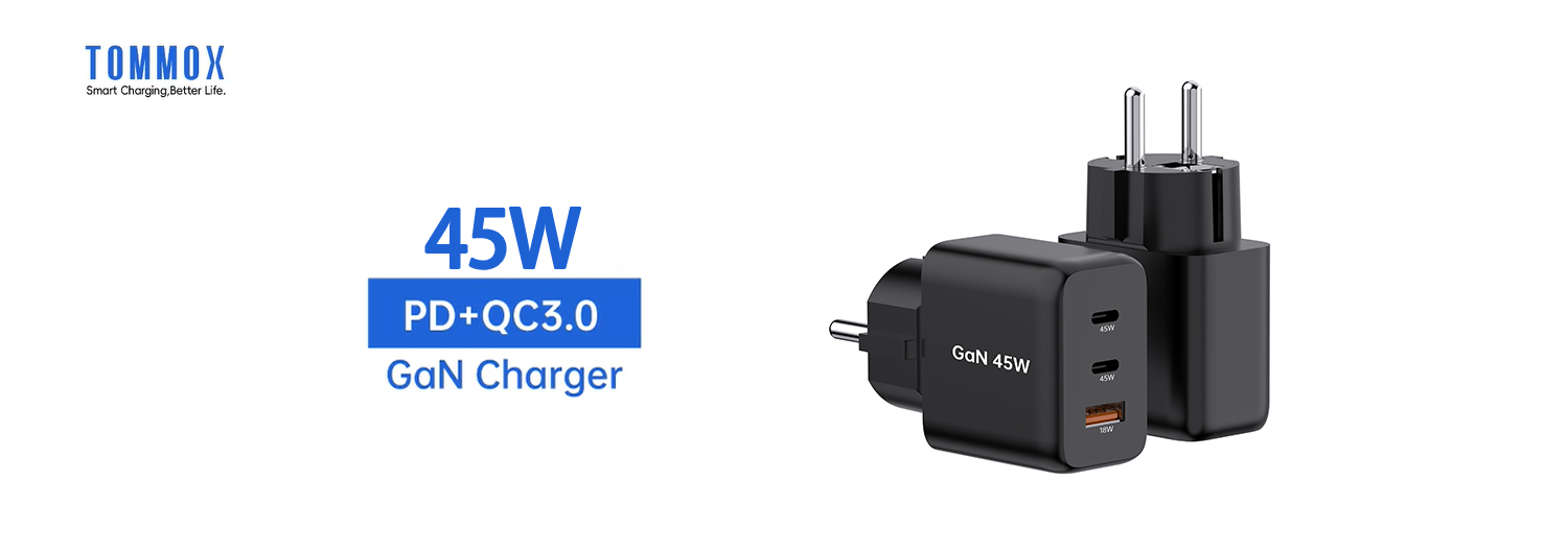 45W 2C1A PD PPS USB C USB A Wall Phone Charger Manufacturer