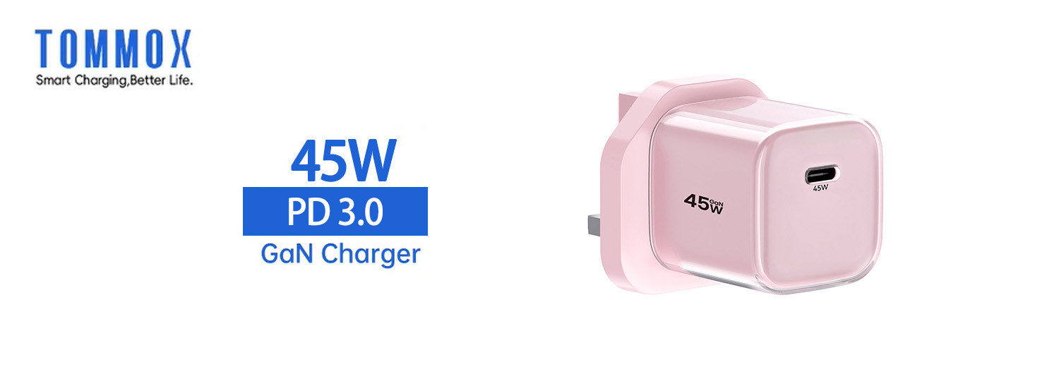 45W 1C Crystal USB Type C Charger Fast Charging Transparent QC PD OTP Manufacturer for Android IPhone
