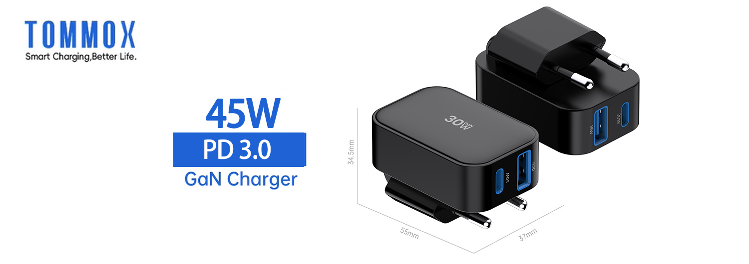 30W 1C1A Watt Foldable EU UK Slim USB C Cell Phone Wall Charger