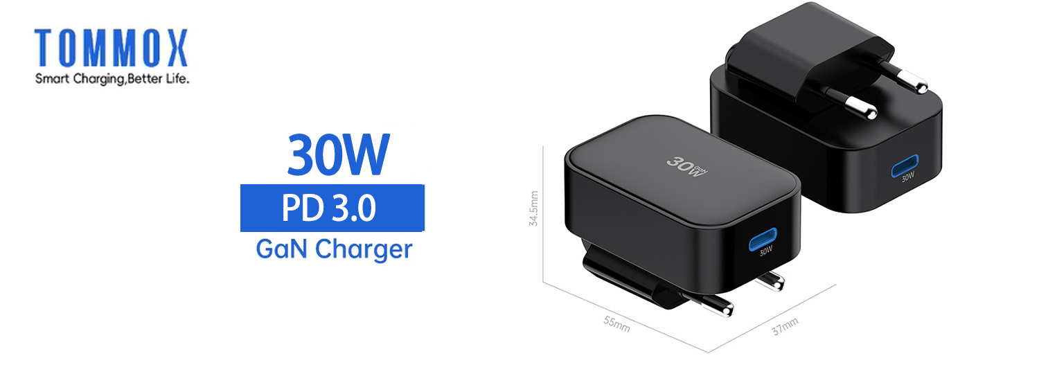 Wholesale Price 30W Foldable EU Plug PPS Compact Fast Charger with CE RoHS