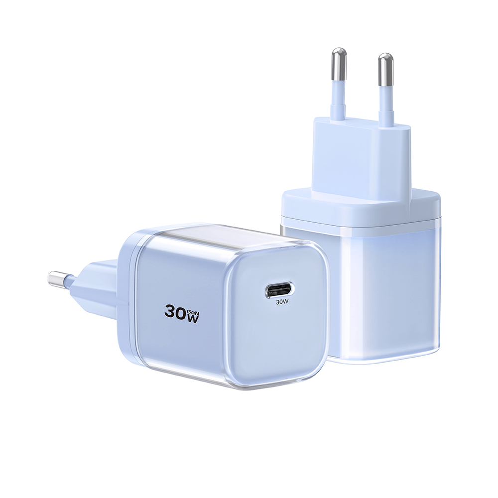 OEM ODM 30W 1C Crystal Portable Cell Phone USB C Wall Charger Factory