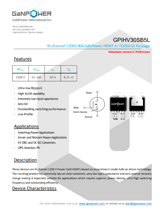 GaN Charger Analysis of Statistical Data on High-Voltage GaN Charger