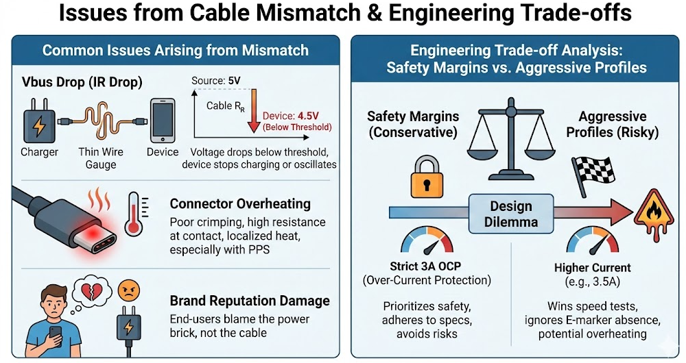 Engineering analysis of charging safety margins and common issues arising from cable mismatch in high-speed PPS charger systems