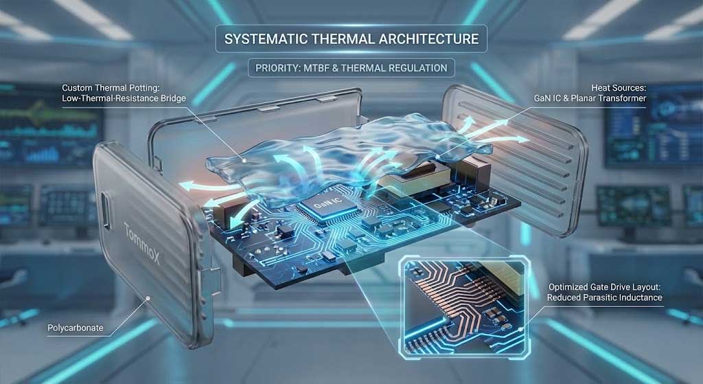 Engineering parameter comparison of legacy silicon vs modern GaN fast charger approach for peak efficiency.
