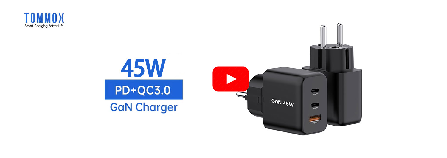 45W 2C1A PD PPS USB C USB A Wall Phone Charger Manufacturer